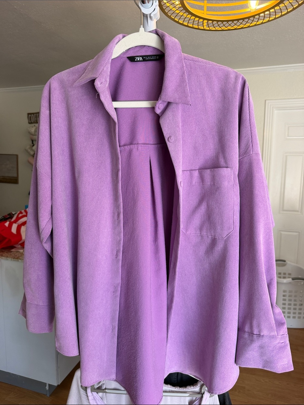 Zara Lilac Oversized Shirt Jacket